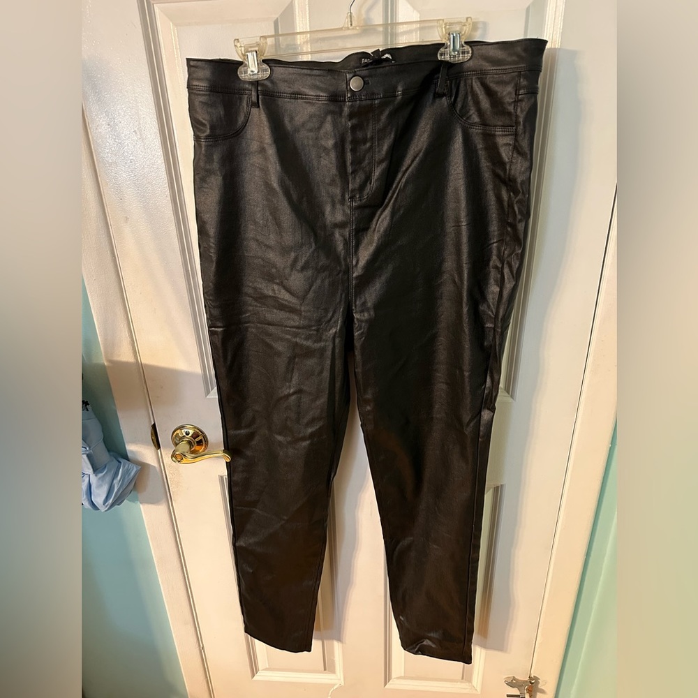 FashionNova Black Faux Leather Pants
